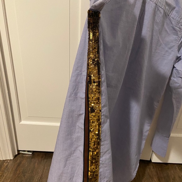 J. Crew Sequin Side Stripe Button Down - Picture 4 of 6